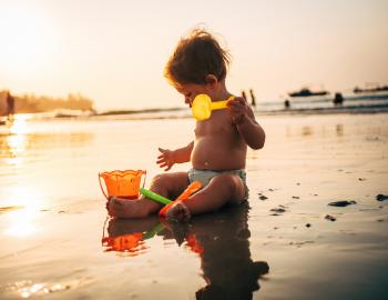 baby on beach